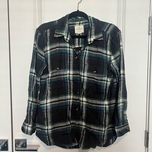 American Eagle Green and Blue Flannel
